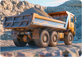 Carrier truck, dump truck carrying construction materials
